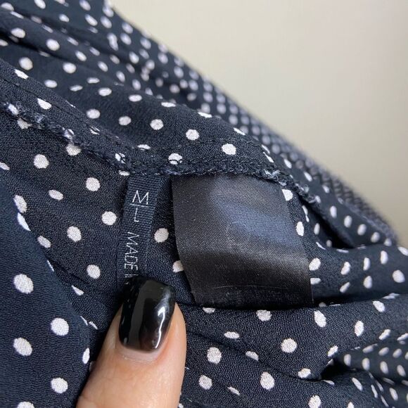 Reformation Maxi Black White Dress Wrap Polka Dot Size M / L - Picture 6 of 7